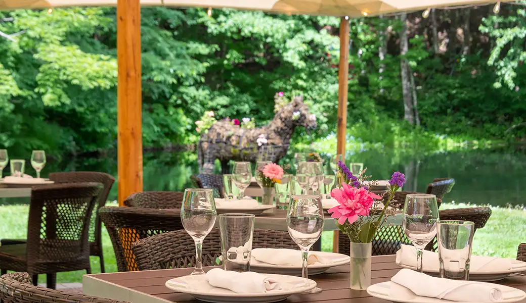 Seasonal Outdoor Dining under the Tent on the Patio